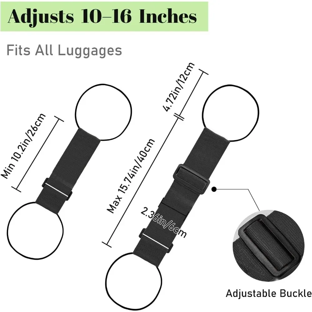 Sangles de connexion réglables multi-usages pour valises, lot de 2 accessoires de bagages flexibles, sangle de fixation élastique