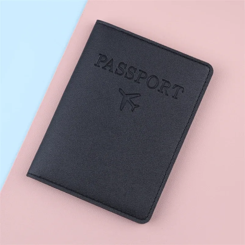 housse de passeport en cuir pu pour femmes et hommes, noir/rouge/rose/violet/bleu/marron/blanc/gris/jaune, étui de passeport pour hommes et femmes