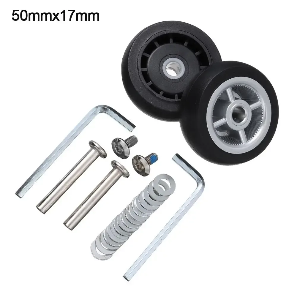 roues de remplacement avec vis pour valise de voyage, kit de réparation d'essieux, roulette silencieuse, bricolage, 2 pièces