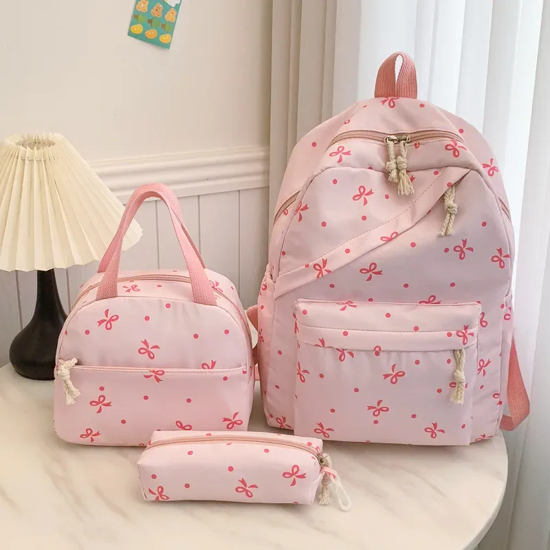 ensemble de 3 sacs à dos floraux pour la rentrée scolaire, légers, décontractés, pour voyages, école, étudiants, filles, femmes, imprimé papillon