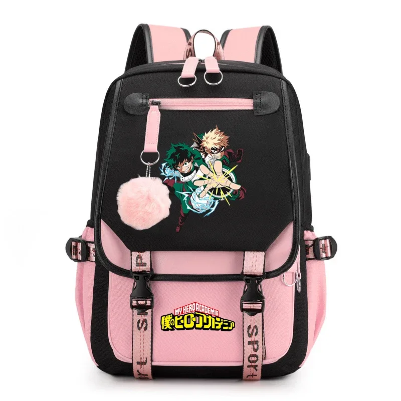 sac à dos d'étudiant imprimé my hero academia, léger et décontracté, pour filles, pour l'école et les voyages