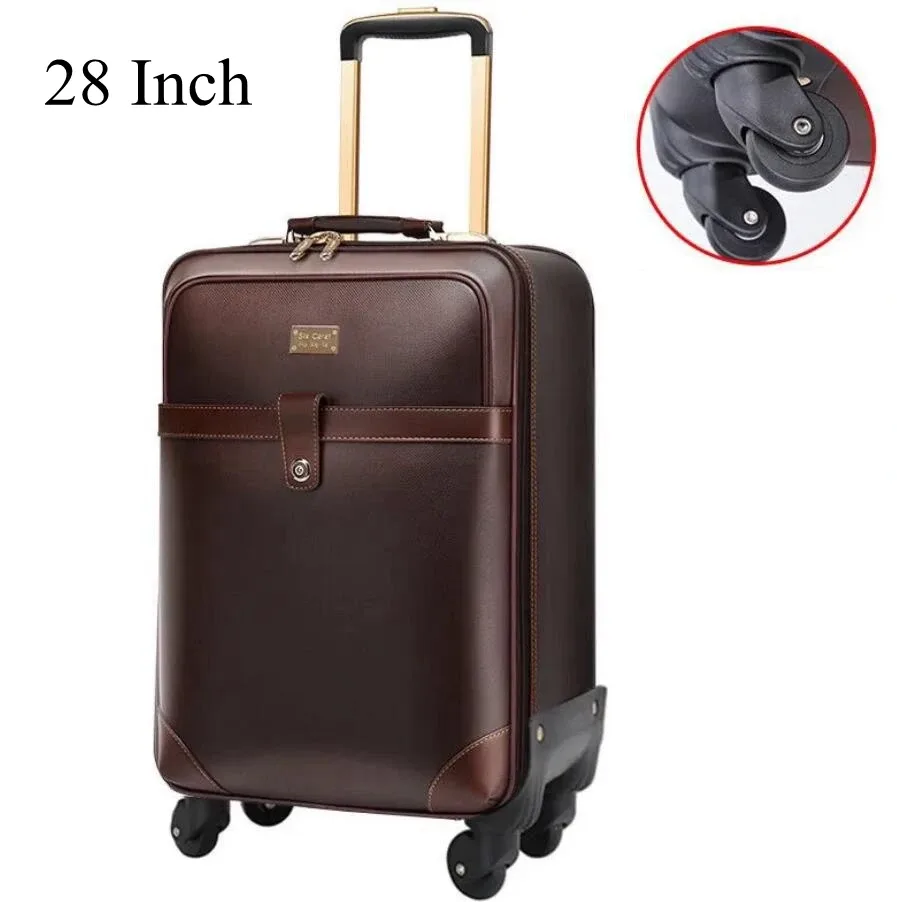 24 pouces spinner valise voyage bagages roulants valise en cuir affaires spinner voyage roulant bagages sac chariot sacs roues