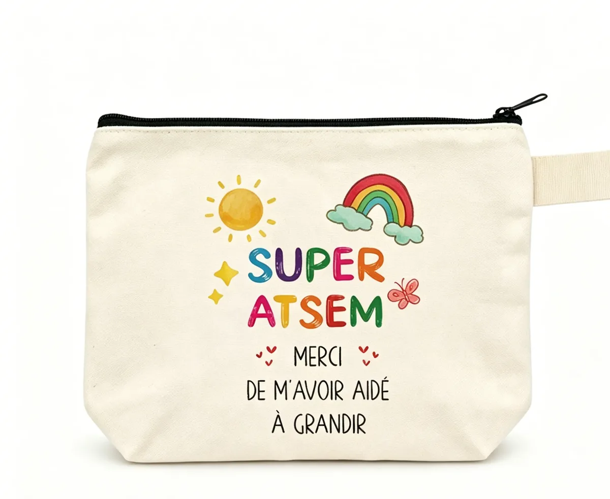 sac cosmétique au design atsem inspiré de l'école française - portefeuille durable en polyester avec pochette inspirée de l'école française