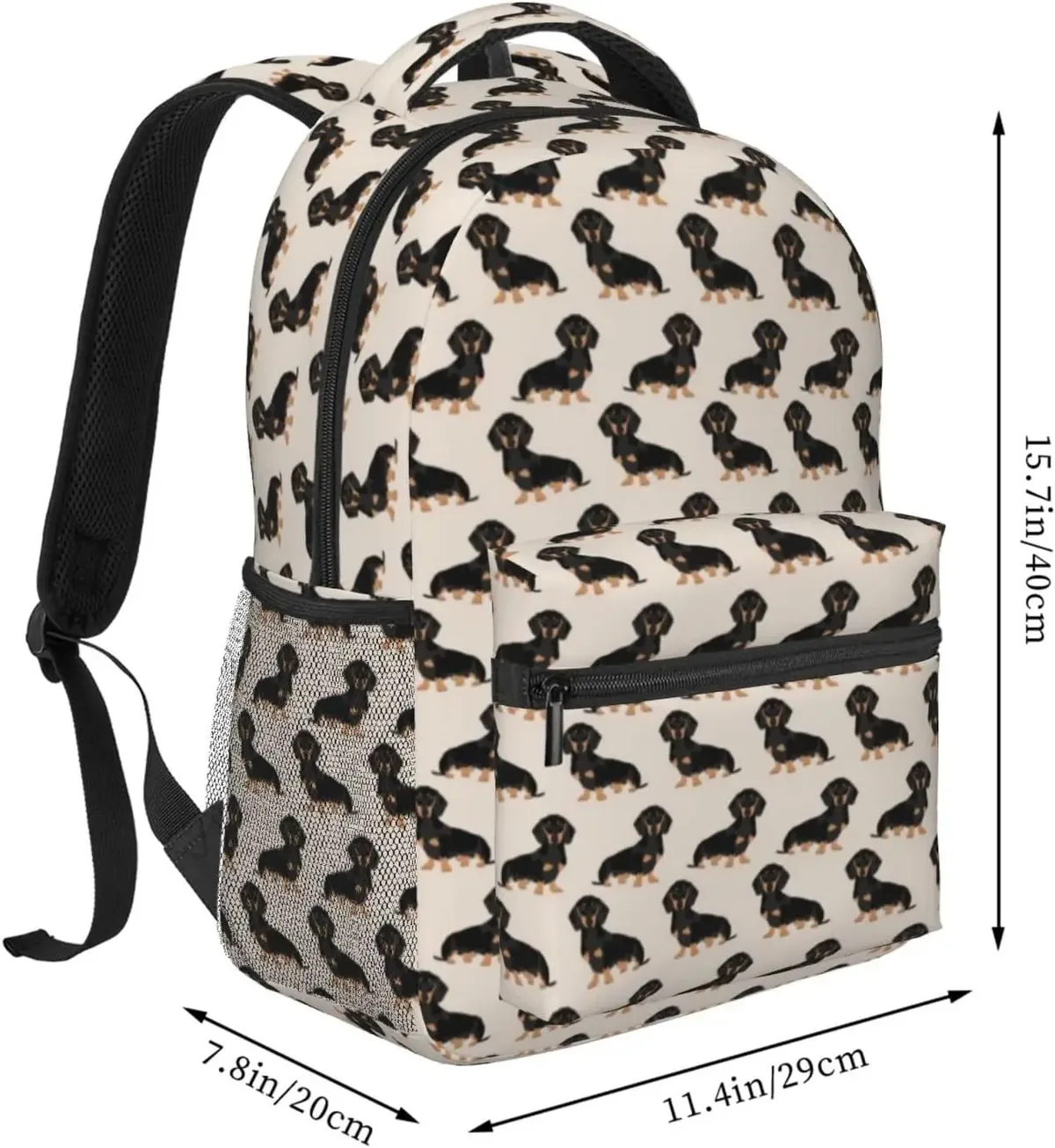 Sac à dos en tissu Doxie Dachshund Weiner pour chiens de compagnie, sacs à dos avec sangles initiées réglables pour le voyage, mode Wiener