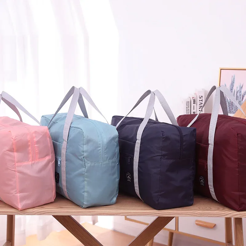 sac de voyage pliable de grande capacité, sac à main avec bandoulière, sac de rangement multifonctionnel anti-poussière