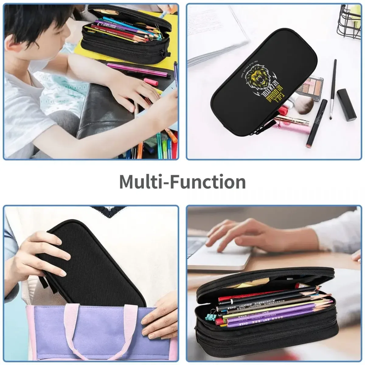 b-beitar fcbj jérusalem grande capacité crayon stylo étui bureau collège école grand sac de rangement pochette support boîte organisateur