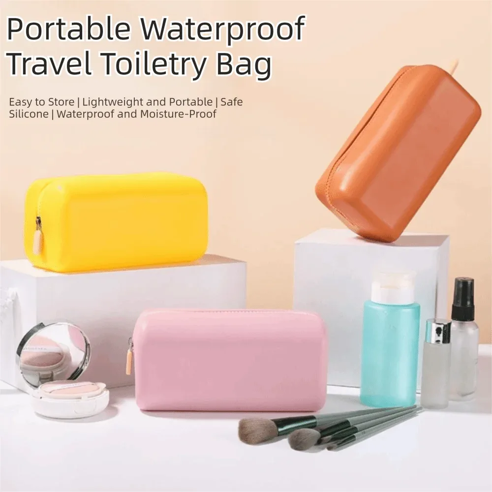 sac de rangement pour cosmétiques en silicone de haute qualité, grande capacité, étanche, pochette de voyage, sac à main