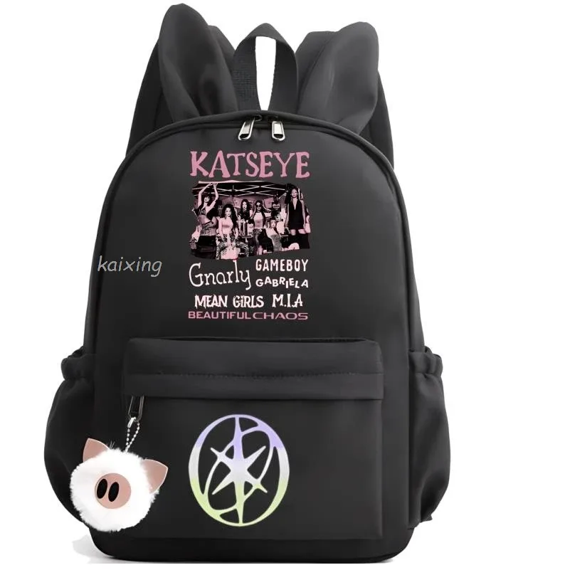 kawaii chaud katseye drôle impression sac à dos grande capacité sac d'école étudiant pochette d'ordinateur sac à dos scolaire pour étudiant