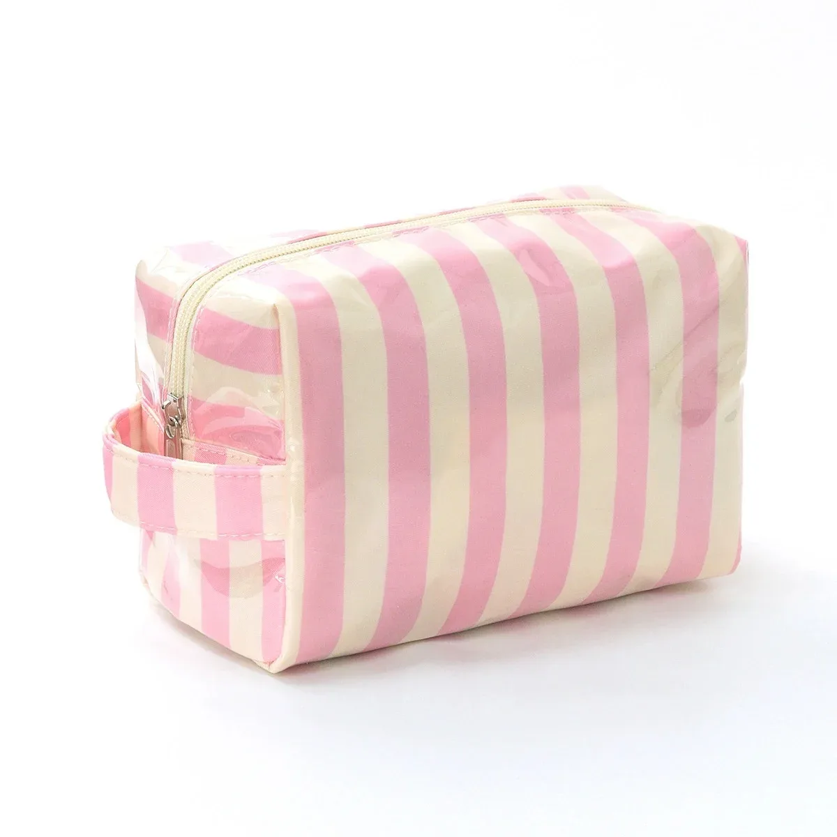 nouvelle trousse de voyage pour rouge à lèvres, grande capacité, rayée, sac cosmétique portable décontracté pour femmes, organisateur de maquillage à main