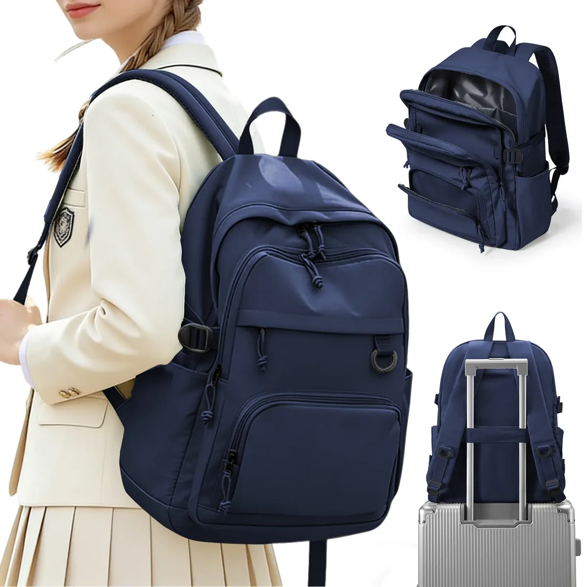 sac à dos pour étudiants du collège et du lycée, sac à dos scolaire de grande capacité pour garçons et filles, sac souple pour ordinateur portable pour voyages en plein air