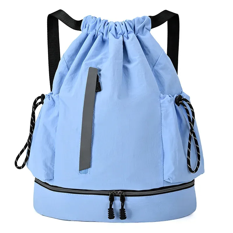 sac à dos de voyage avec cordon de serrage, imperméable, léger, avec bande réfléchissante, idéal pour la mode quotidienne