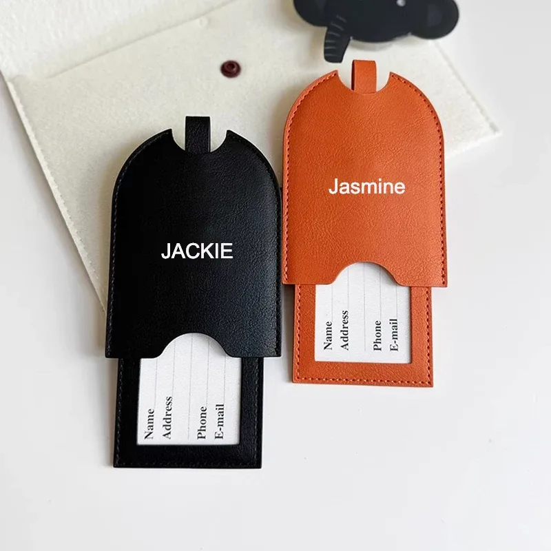 Étiquette de bagage avec initiales personnalisées, LOGO personnalisé, lettre pour hommes et femmes, nom de valise, étiquettes d'avion en PU, accessoires de voyage