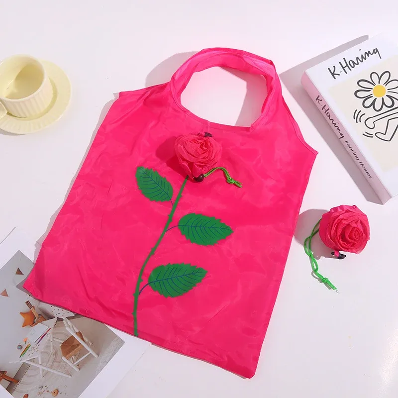 sac fourre-tout pliable imprimé rose à haut volume, sac à main de voyage léger et durable, pochette de rangement