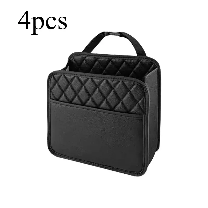 sac de rangement universel pour siège de voiture, en cuir imperméable, organisateur suspendu multifonctionnel, pliable, poubelle intégrée, grande capacité