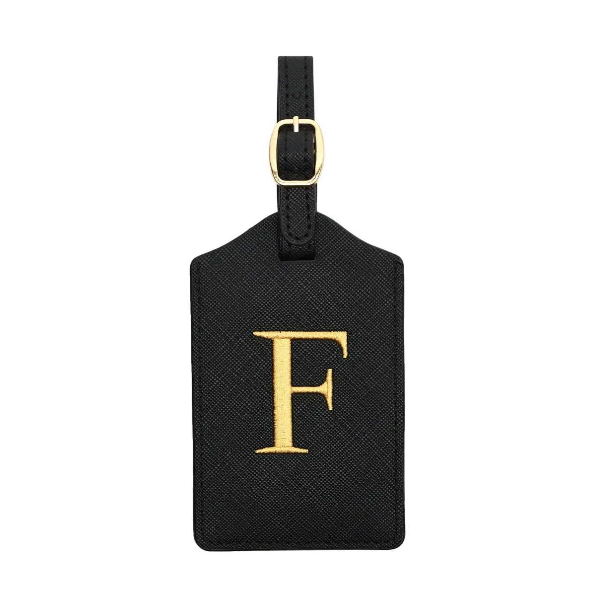 étiquette de bagage en cuir pu pour voyage-étiquette d'identification de valise durable avec couverture de confidentialité et fente pour carte nominative (a-z) liu