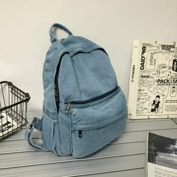 nouveau sac à dos en denim gris femmes loisirs voyage sortie sac à bandoulière femme mode cartables adapté aux garçons et aux filles mochila