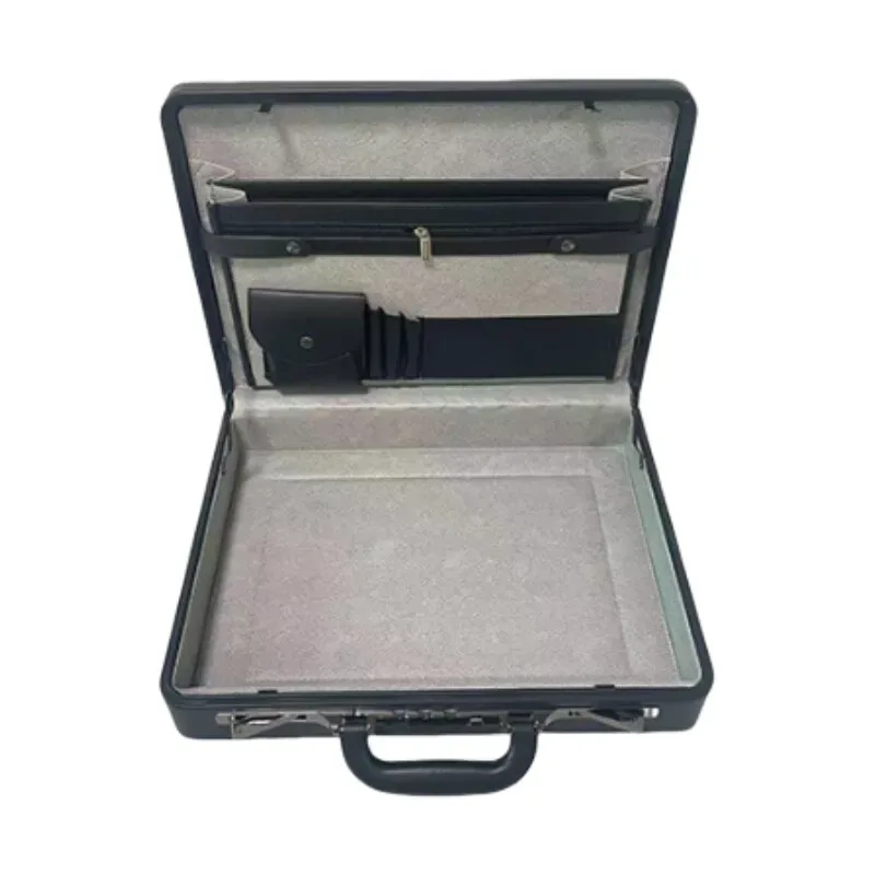 porte-documents d'avocat vintage en cuir pu – sac à documents d'affaires résistant à l'eau avec verrouillage par mot de passe et compartiment pour ordinateur portable