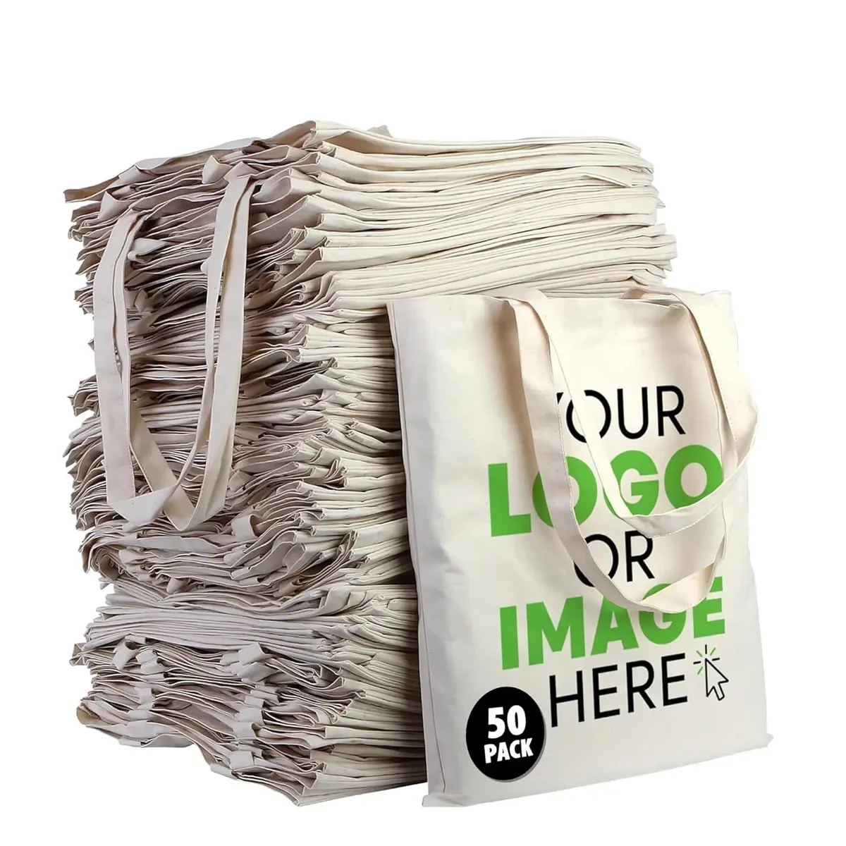 pack 10/50/100 pièces sac fourre-tout en toile personnalisé personnalisé réutilisable coton événements d'affaires promotions logo en vrac imprimé shopping
