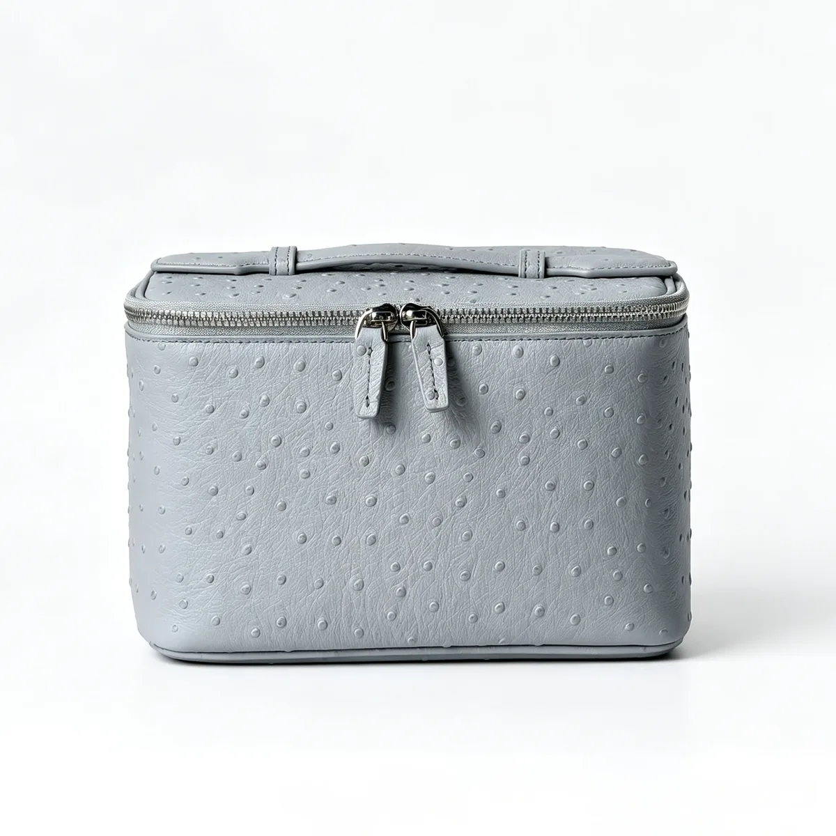 trousse de toilette de voyage en cuir véritable grande capacité, motif autruche, nouvelle collection luxe, portable, pour cosmétiques