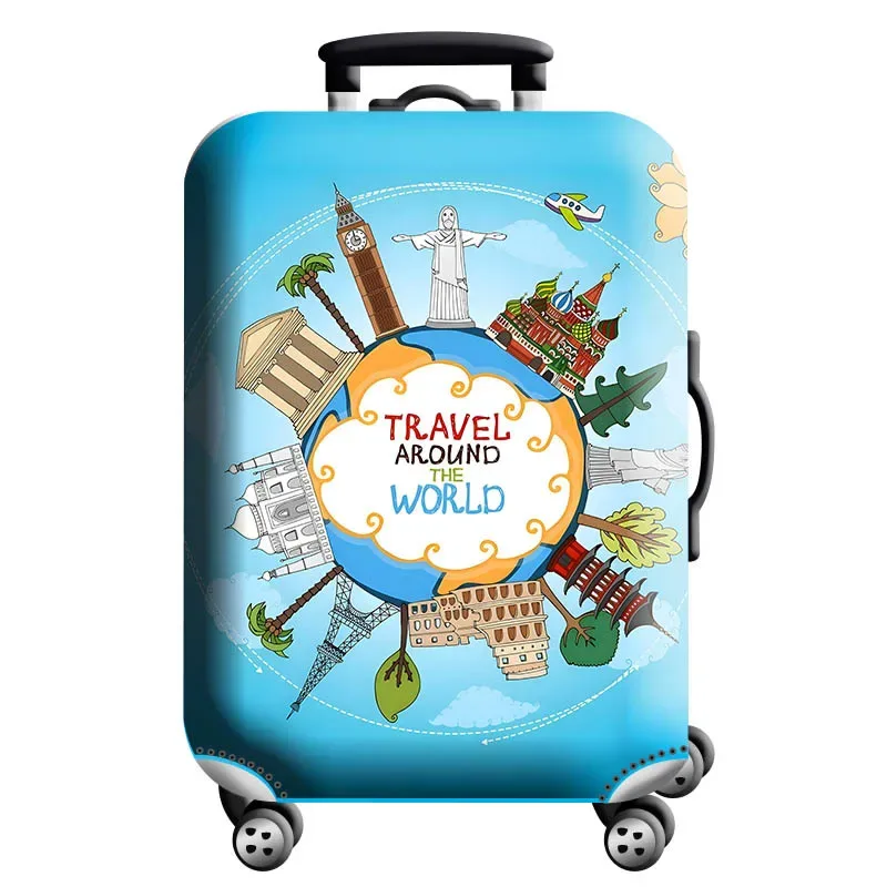 housse de protection pour bagages en tissu extensible, étui anti-poussière pour bagages, adapté à la valise de 18 à 32 pouces, organisateur de voyage