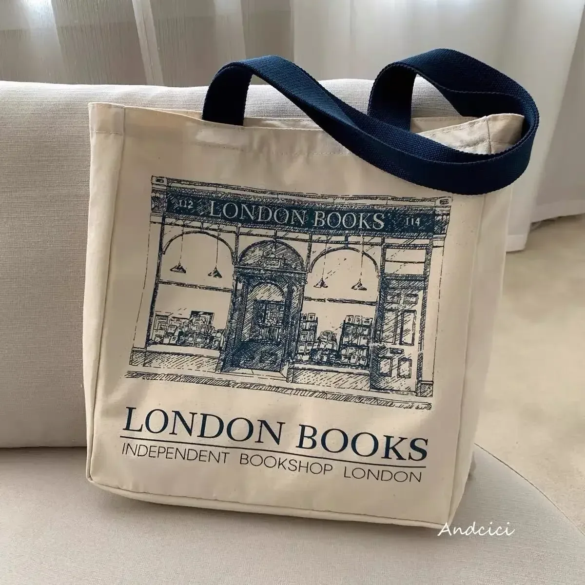 femmes toile sac à bandoulière londres livres imprimer dames sac à main décontracté sac fourre-tout réutilisable grande capacité coton shopping sac de plage