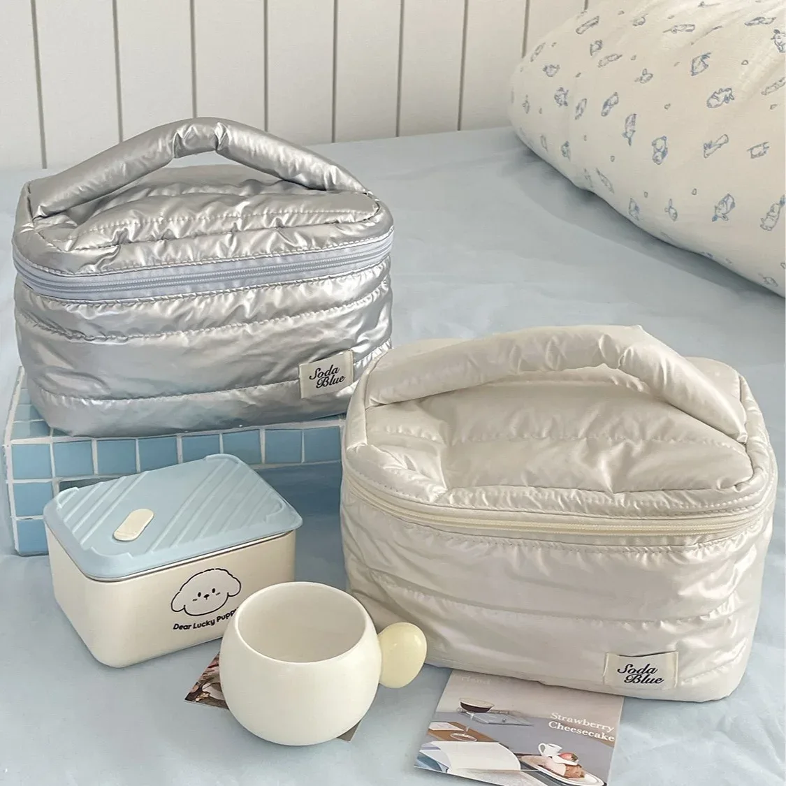 trousse de toilette portable étanche grande capacité minimaliste haut de gamme yt série lazy – sac de maquillage