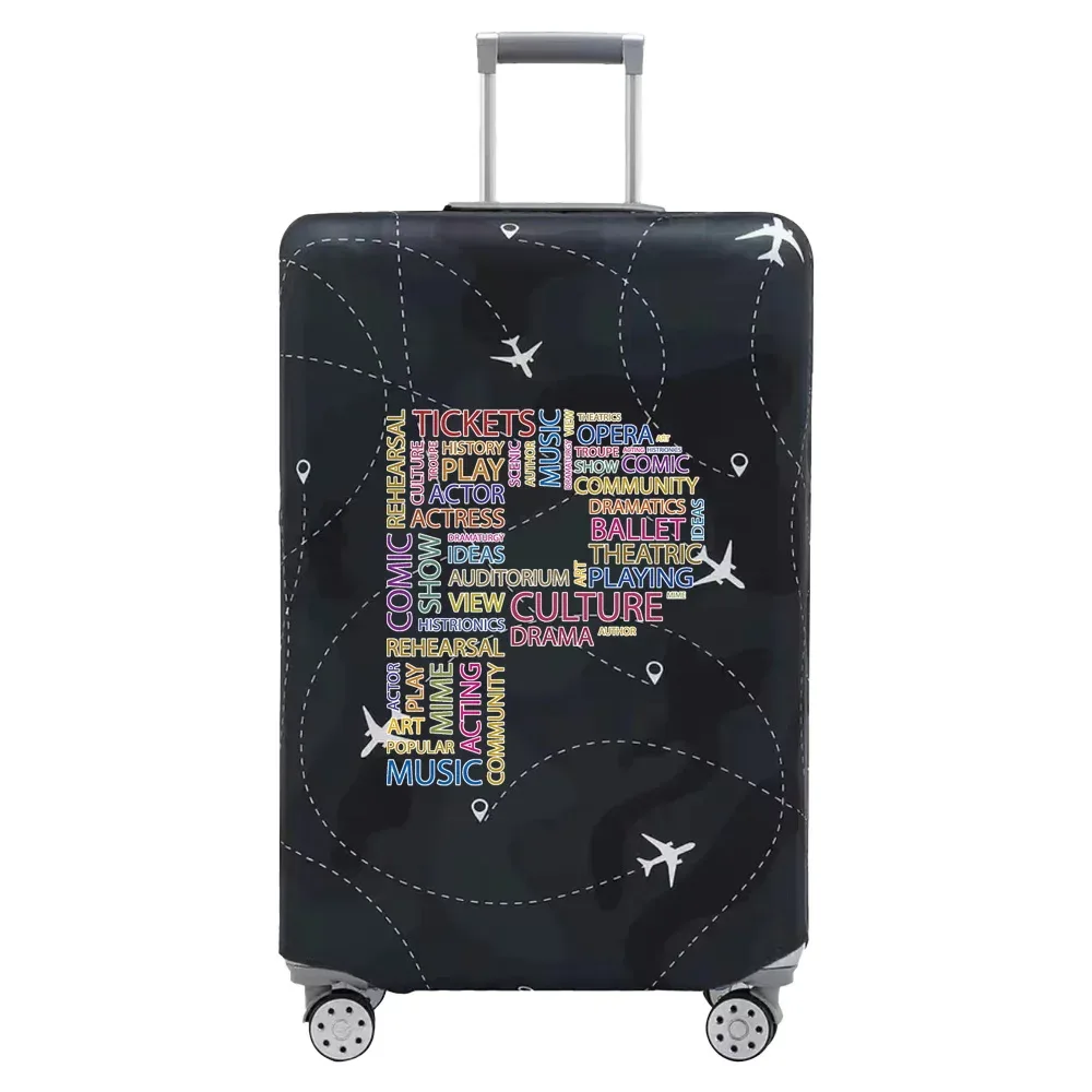 housse de valise de voyage en tissu extensible, housse de protection pour bagages de 18 à 28 pouces, série de textes
