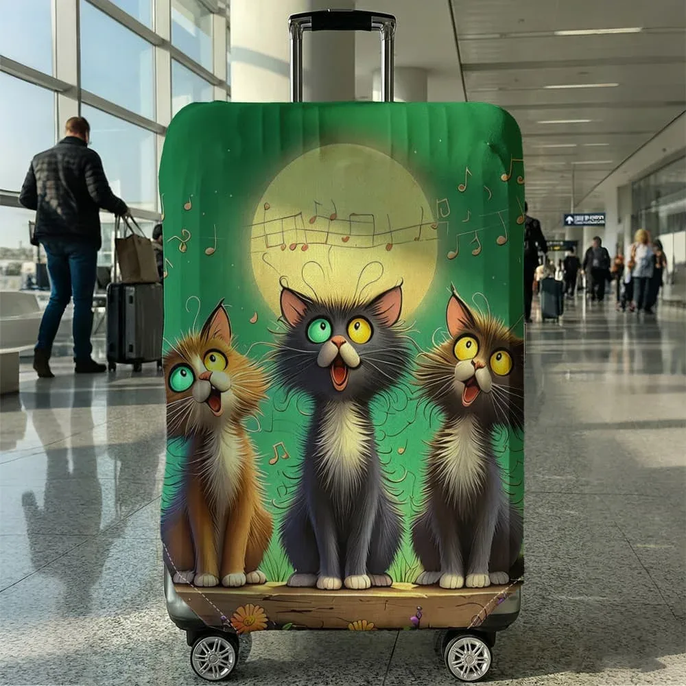housse de protection pour bagages à motif de chat, ensemble adapté aux bagages de 18 à 32 pouces, housse de poignée de valise, accessoires de voyage