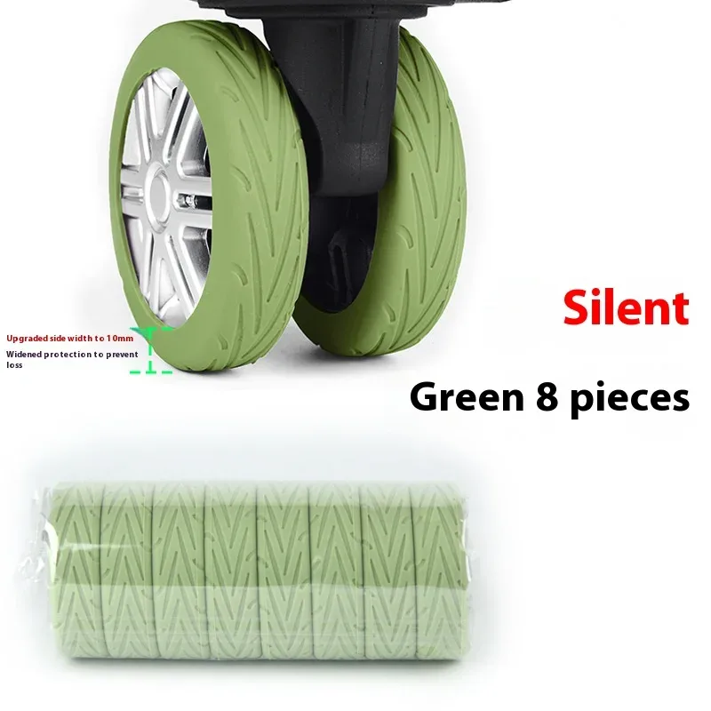 housses de protection pour roues à bagages, 8 pièces, résistantes à l'usure, anti-bruit, en silicone, pour roue rotative de 2 à 2.4 pouces