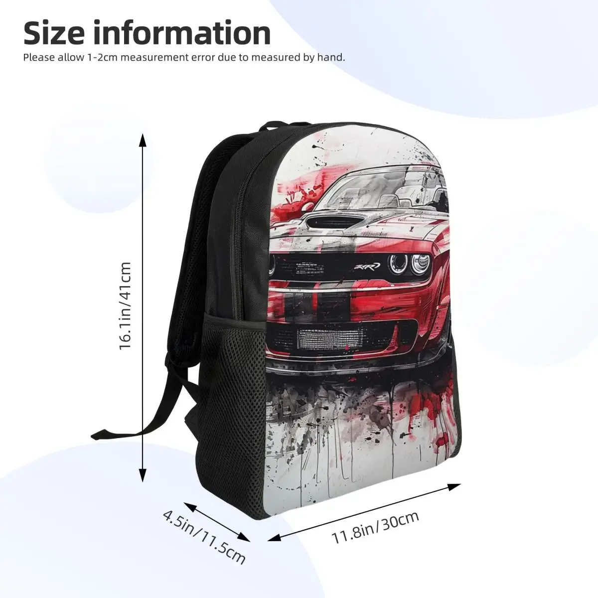 sac à dos d'étudiant srt hellcat demon dodge challenger, sac d'école, sac à dos de randonnée, sac de voyage, sac à bandoulière pour hommes et femmes