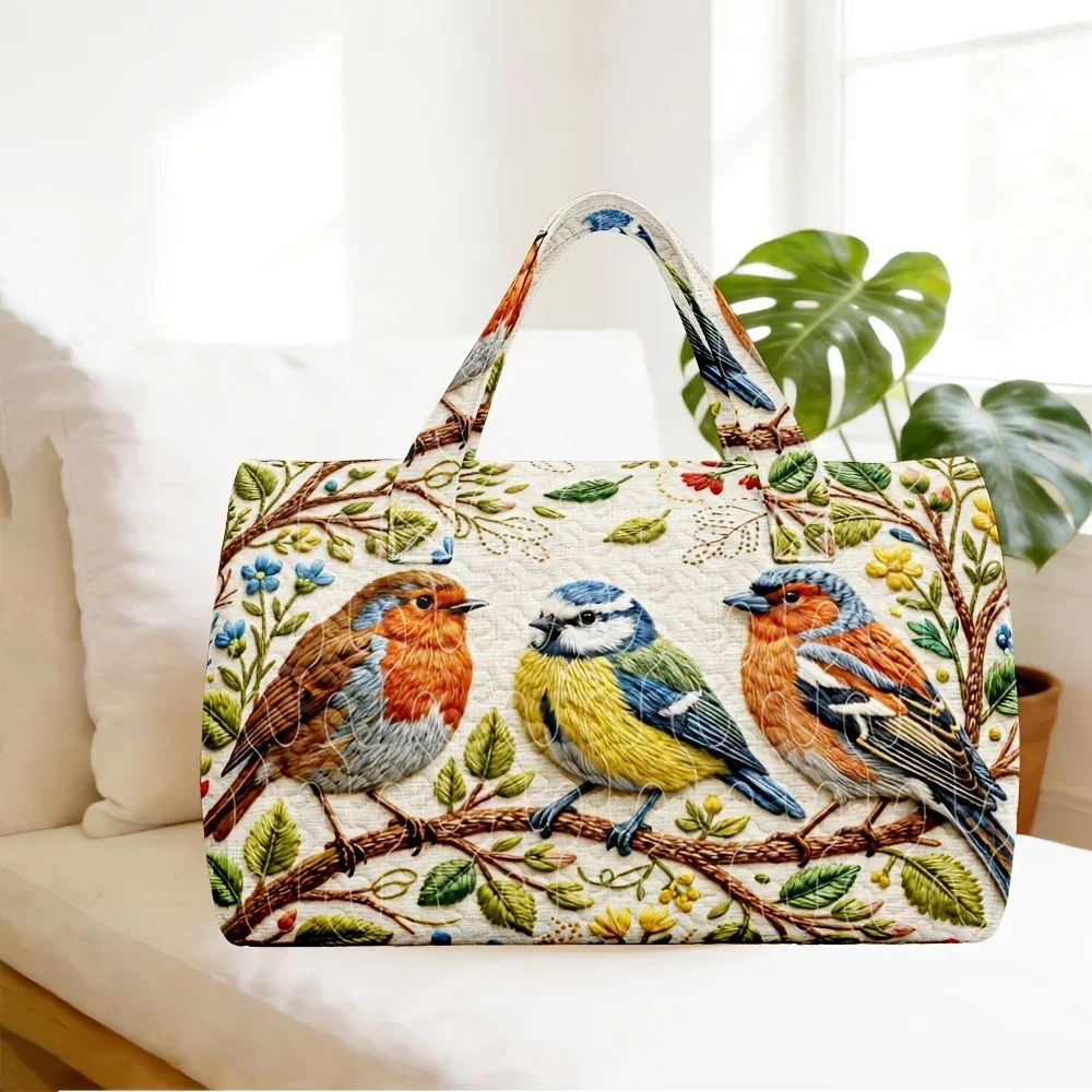 Sac en toile matelassé de grande capacité - Sac de voyage en tissu matelassé 3D au style unique - Sac de voyage pour courtes distances