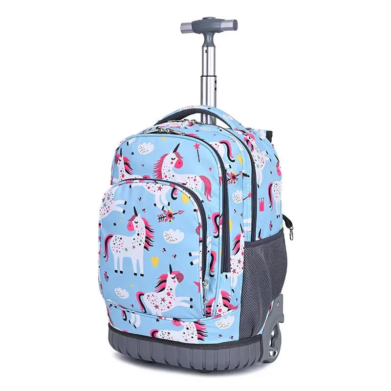 24 pouces école sac à dos roulant sacs enfants voyage chariot sac teeangers enfants sac à dos à roulettes pour fille sac d'école avec roues