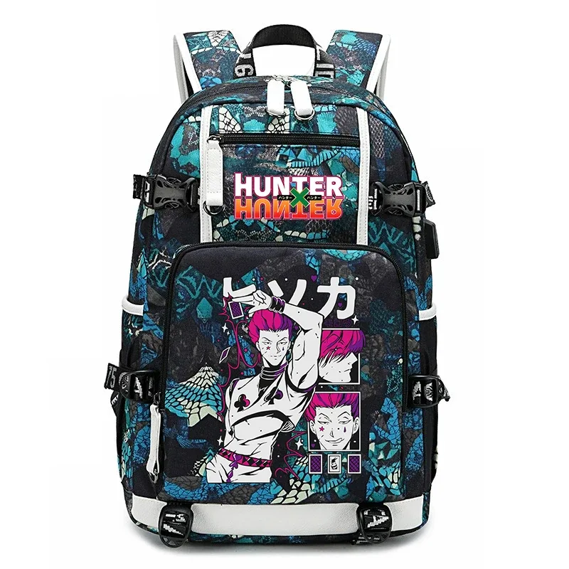 sac à dos imprimé hunter x hunter, grande capacité, pour étudiants, enfants, adolescents, voyage scolaire, sac à dos de voyage