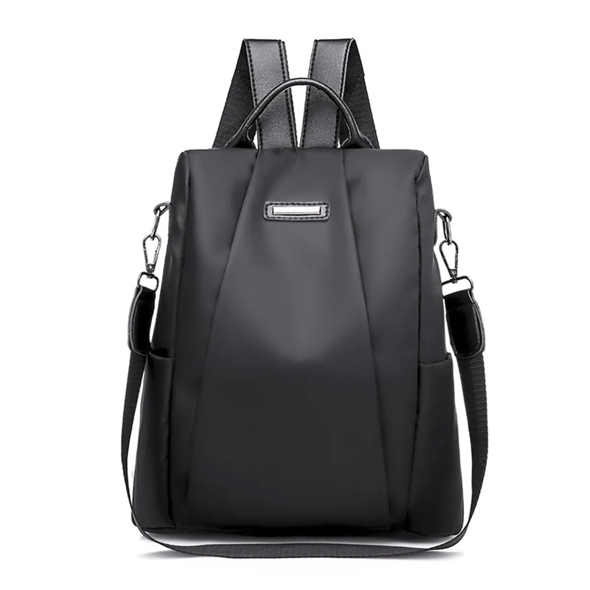 sac à dos décontracté de grande capacité pour femme, sac d'école pour femme, sac de voyage tout match pour femme, document solide simple, mode, initié, noir, ingent