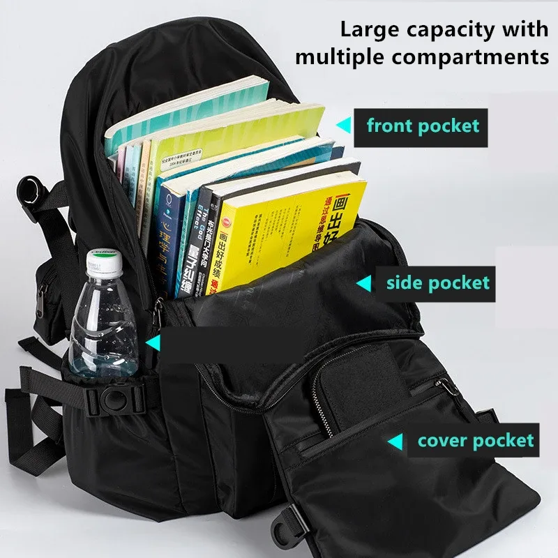 jeep buluo sac à dos en nylon pour homme, grande capacité, imperméable, pour ordinateur portable, sac d'école décontracté multi-poches pour voyage, travail, université