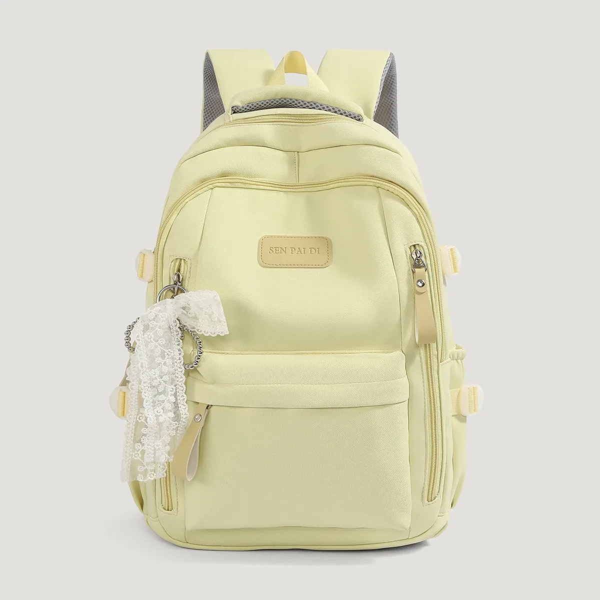 nouveau sac à dos imperméable grande capacité pour femme avec pendentif en dentelle, sacs d'école tendance pour ordinateur portable, sac de voyage mignon pour fille