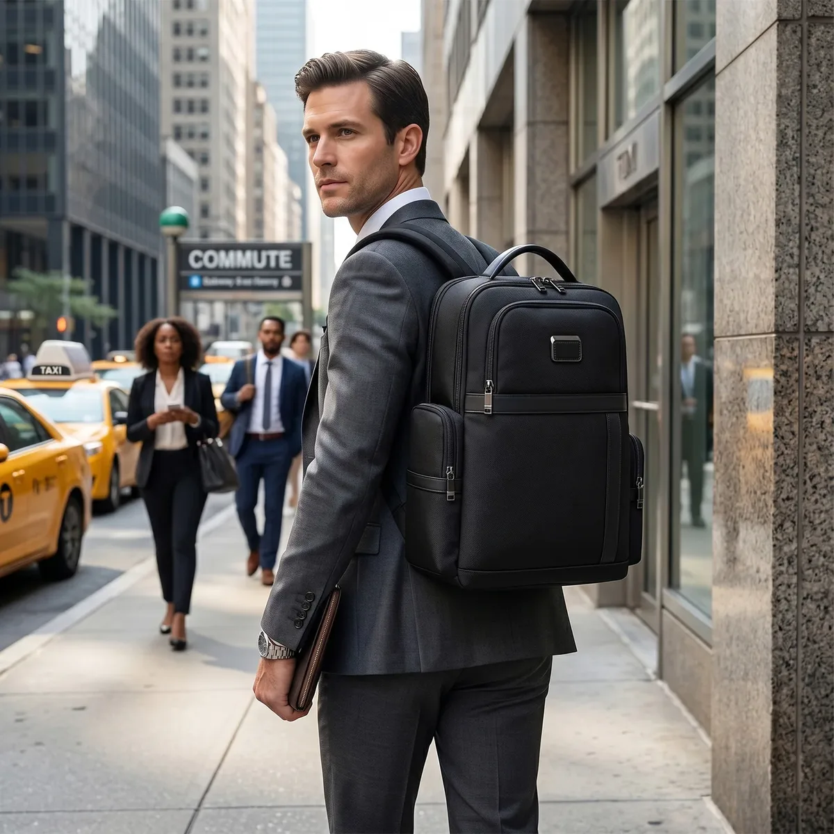 sac à dos léger pour homme, grande capacité, sac de voyage d'affaires pour ordinateur portable, sac à dos décontracté 2-en-1 pour le travail/le collège, durable
