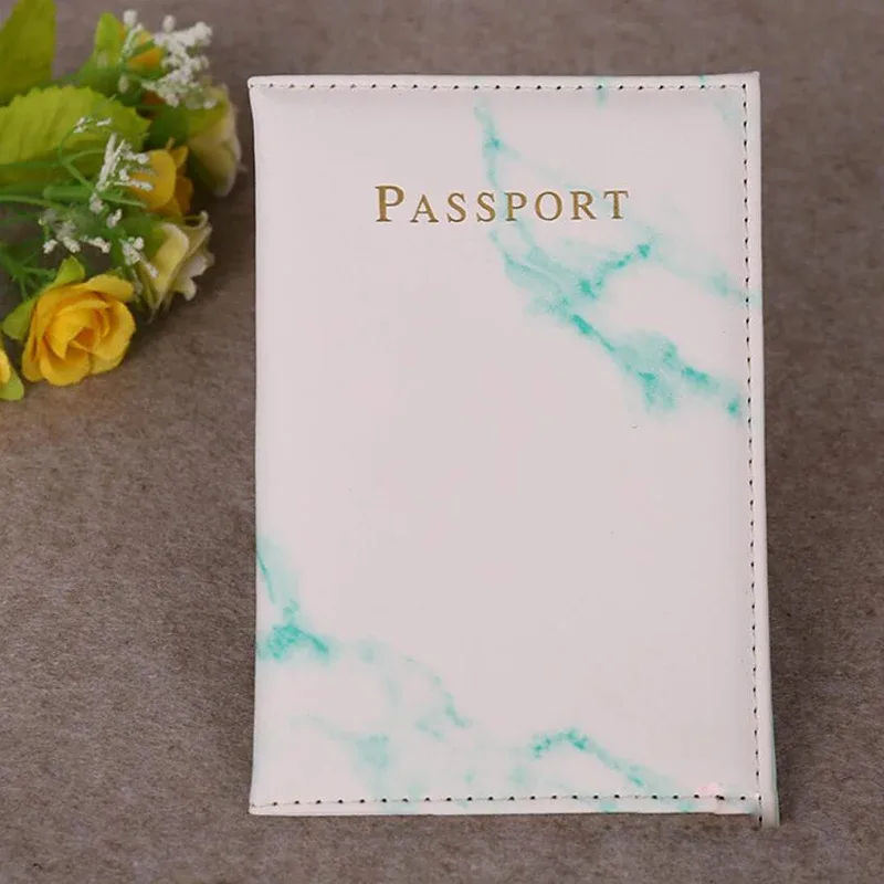 couverture de passeport en cuir pu pour hommes et femmes, style marbre, porte-carte d'identité de voyage, porte-passeport pour carte de crédit, portefeuille en poudre, sacs à main, mode