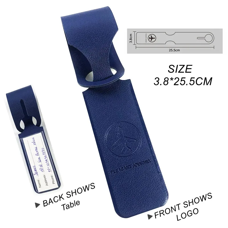 étiquette de bagage en cuir pu, 1 pièce, identifiant de valise à bagages créatif, support d'identification, étiquettes d'embarquement, étiquette portable, accessoires de voyage