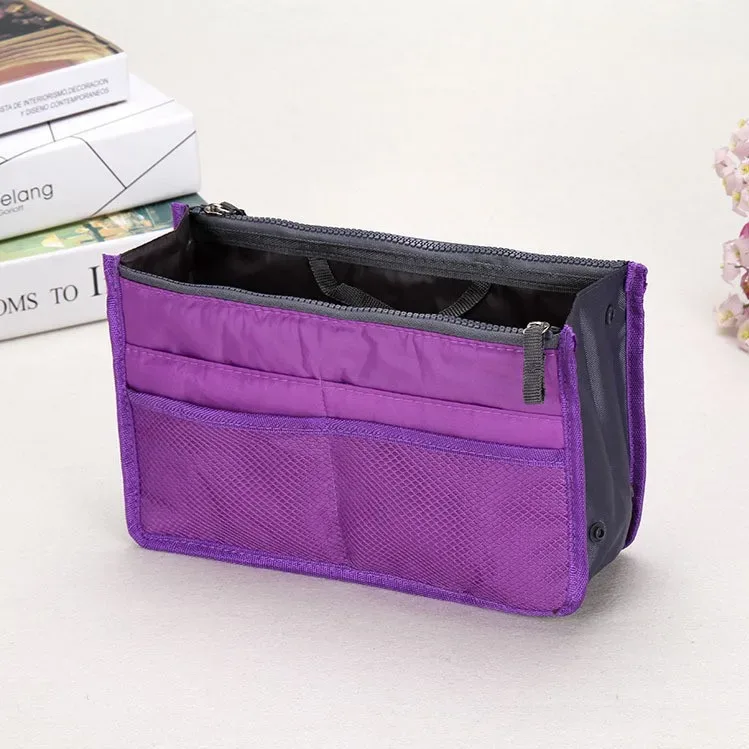 organisateur insérer sac femmes nylon voyage insérer organisateur sac à main sac à main grande doublure dame maquillage cosmétique sac pas cher femme fourre-tout
