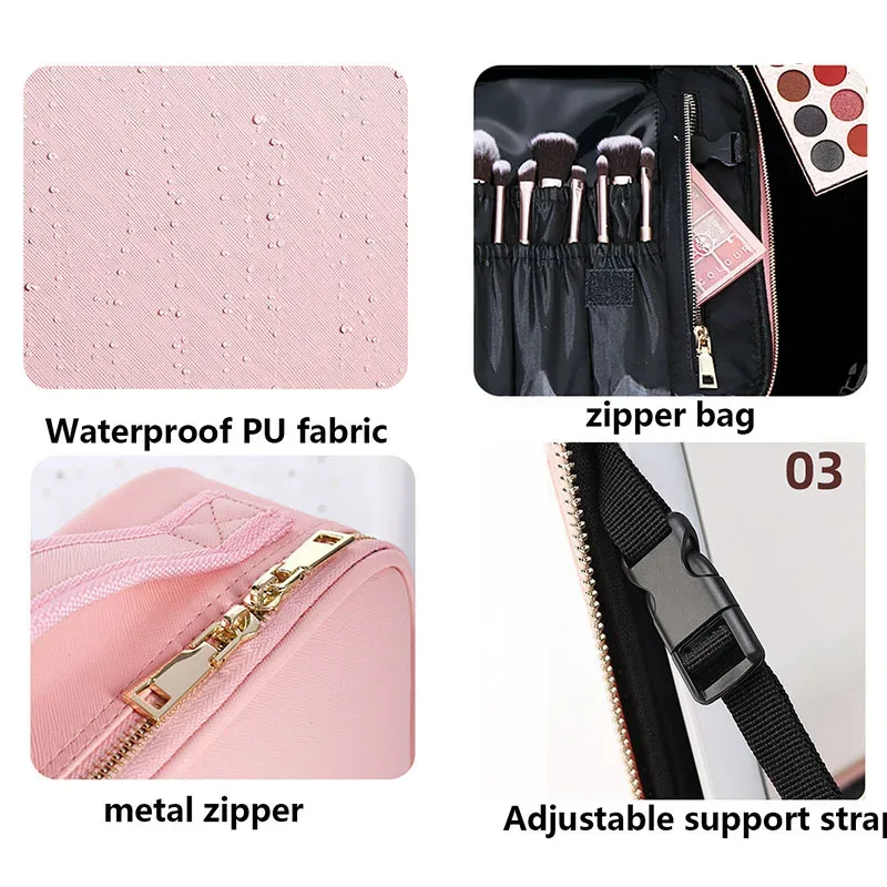 nouvelle trousse de maquillage pour femmes, étanche, pour voyage, rangement de pinceaux de beauté, outils de broderie, étui cosmétique professionnel, boîte de maquillage