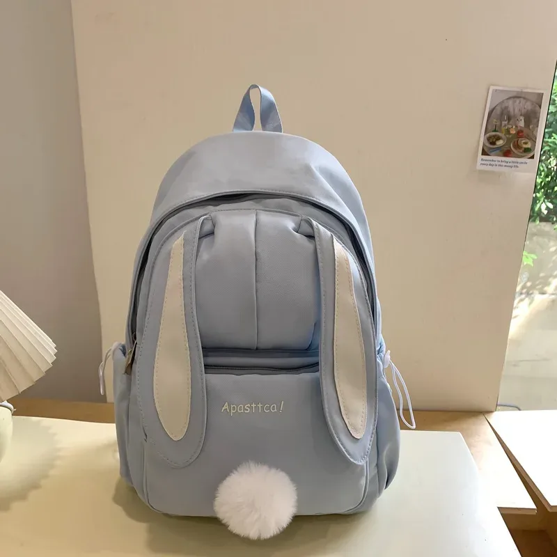 sac à dos scolaire mignon à oreilles de lapin pour femme, style coréen harajuku, pour lycéenne, style japonais, sac à dos à double épaule polyvalent pour fille