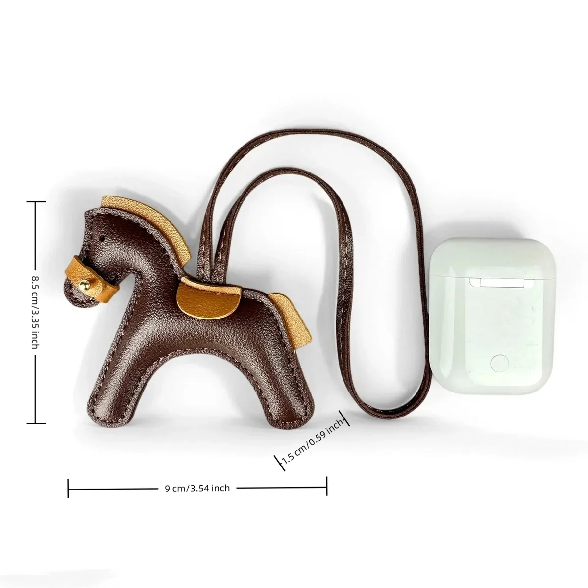 porte-clés en cuir pu fait main en forme de poney - adorable cheval avec museau détachable, décoration mignonne pour sac à dos, cadeau unique