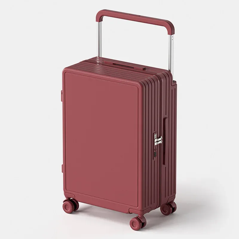 valise de voyage 20/24/26 pouces, valise à roulettes large, valise cabine avec fermeture éclair à code et porte-gobelet