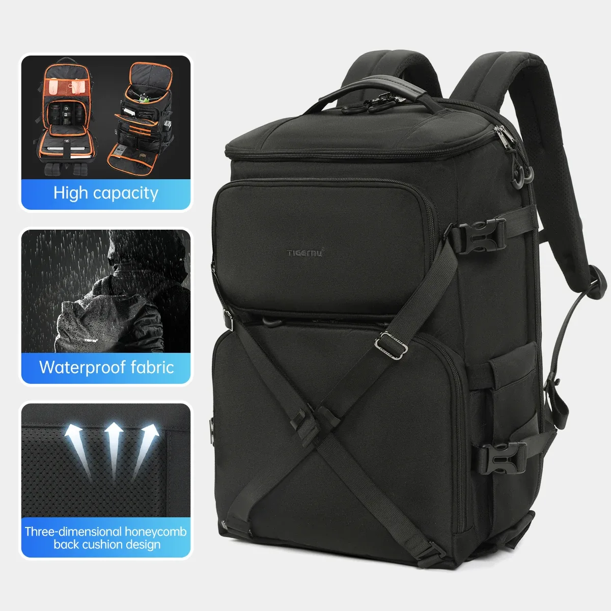 tigernu sacs à dos hommes appareil photo sac à dos 14 15.6 pouces sacs à dos pour ordinateur portable drone paquet couverture étanche voyage sac à dos sacs sac à dos