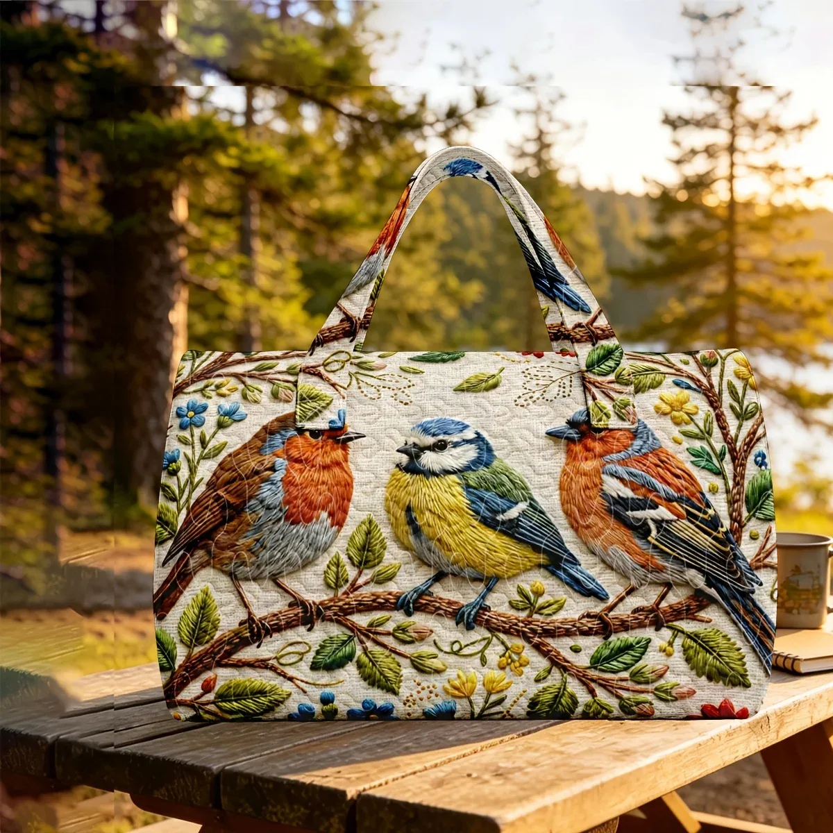 sac en toile matelassé de grande capacité - sac de voyage en tissu matelassé 3d au style unique - sac de voyage pour courtes distances