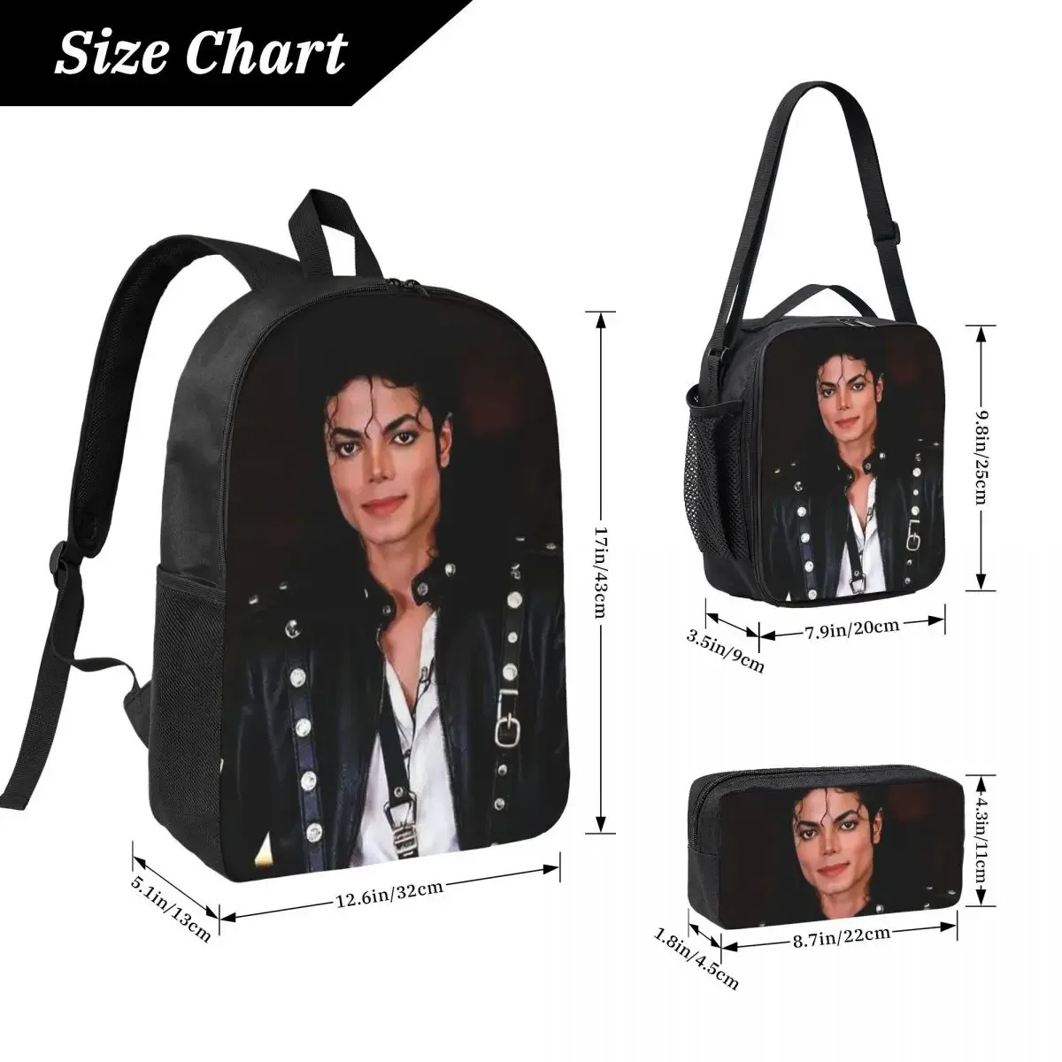 sac à dos michael jackson pour étudiants, sac d'école, sacs à bandoulière pour ordinateur, sac à déjeuner isot