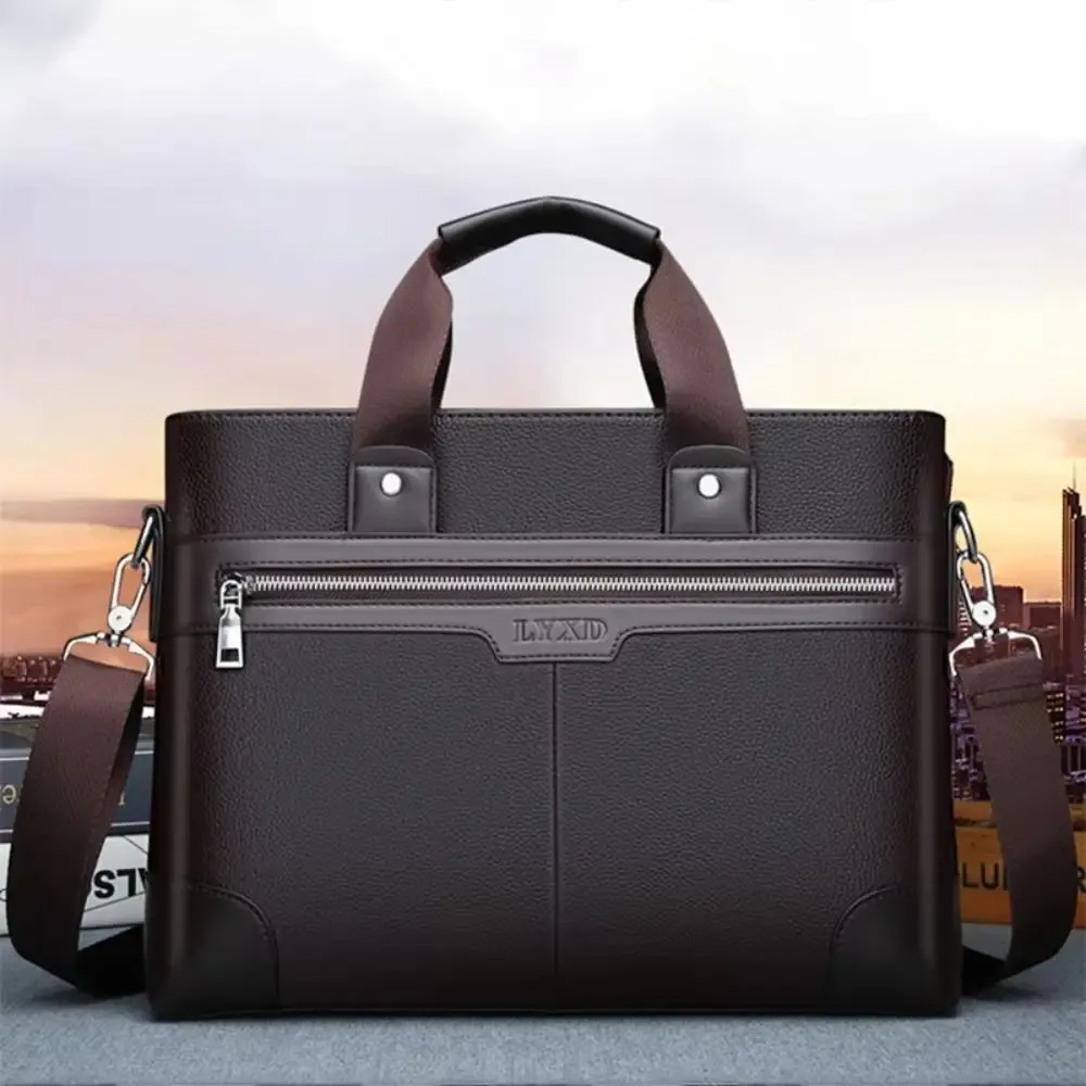 sac à main en cuir pu de grande capacité, fermeture éclair en tissu oxford, sac pour documents professionnels, organisateur de papiers, sac pour ordinateur portable imperméable