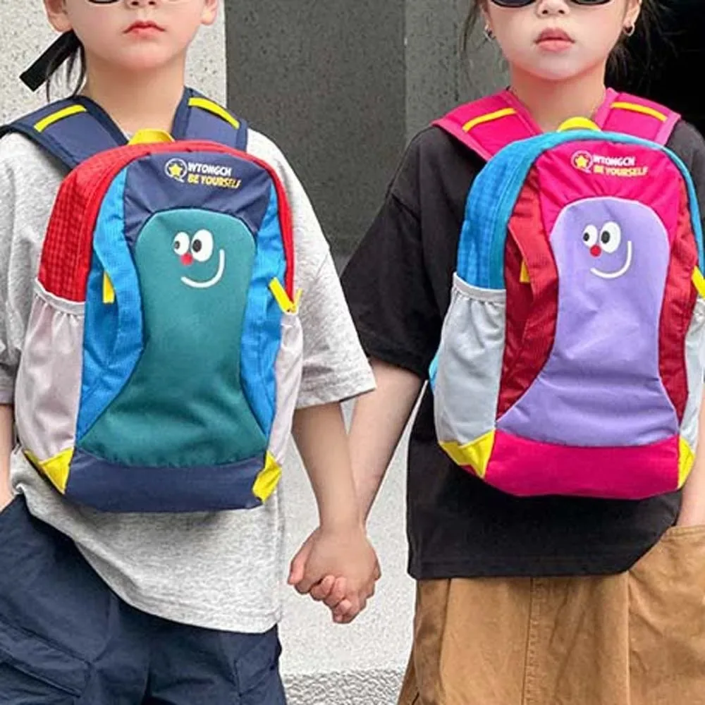 sac à dos ergonomique en tissu oxford pour enfants, sac à livres de maternelle à motif de dessin animé, sac à dos léger et durable, colorblock, pour étudiants