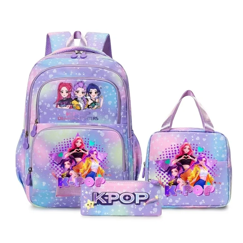 sacs à dos kpop colorés pour garçons, rumi mira zoey huntr/x saja, sacs d'école décontractés, sacs de voyage imprimés, mochila